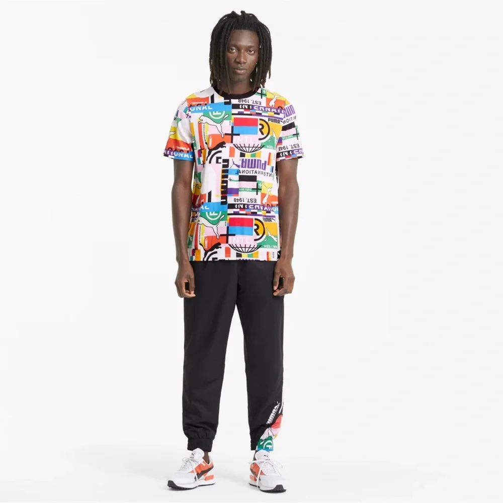 Puma International Mens Multicolor Graphic T-Shirt